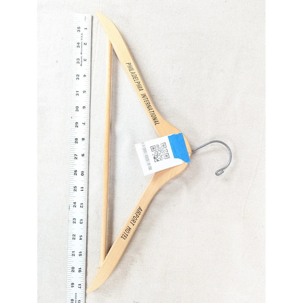 Philadelphia International Airport Motel Wooden Clothes Hanger Vintage Hotel ...